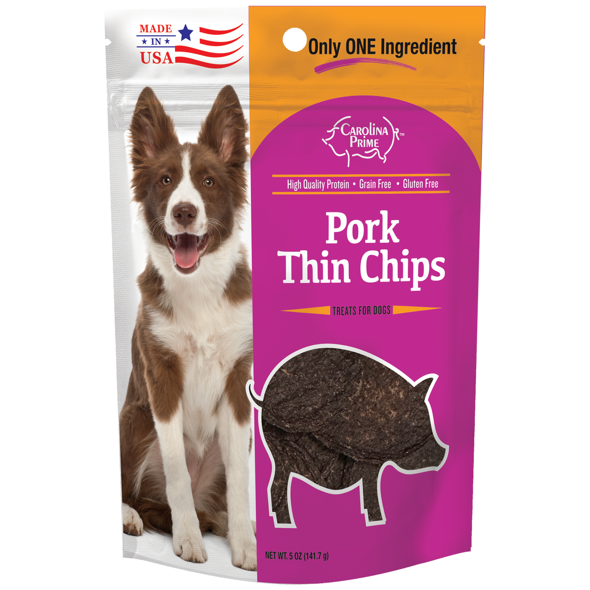 Pork Thin Chips for Dogs - 5 oz single ingredient dog treats