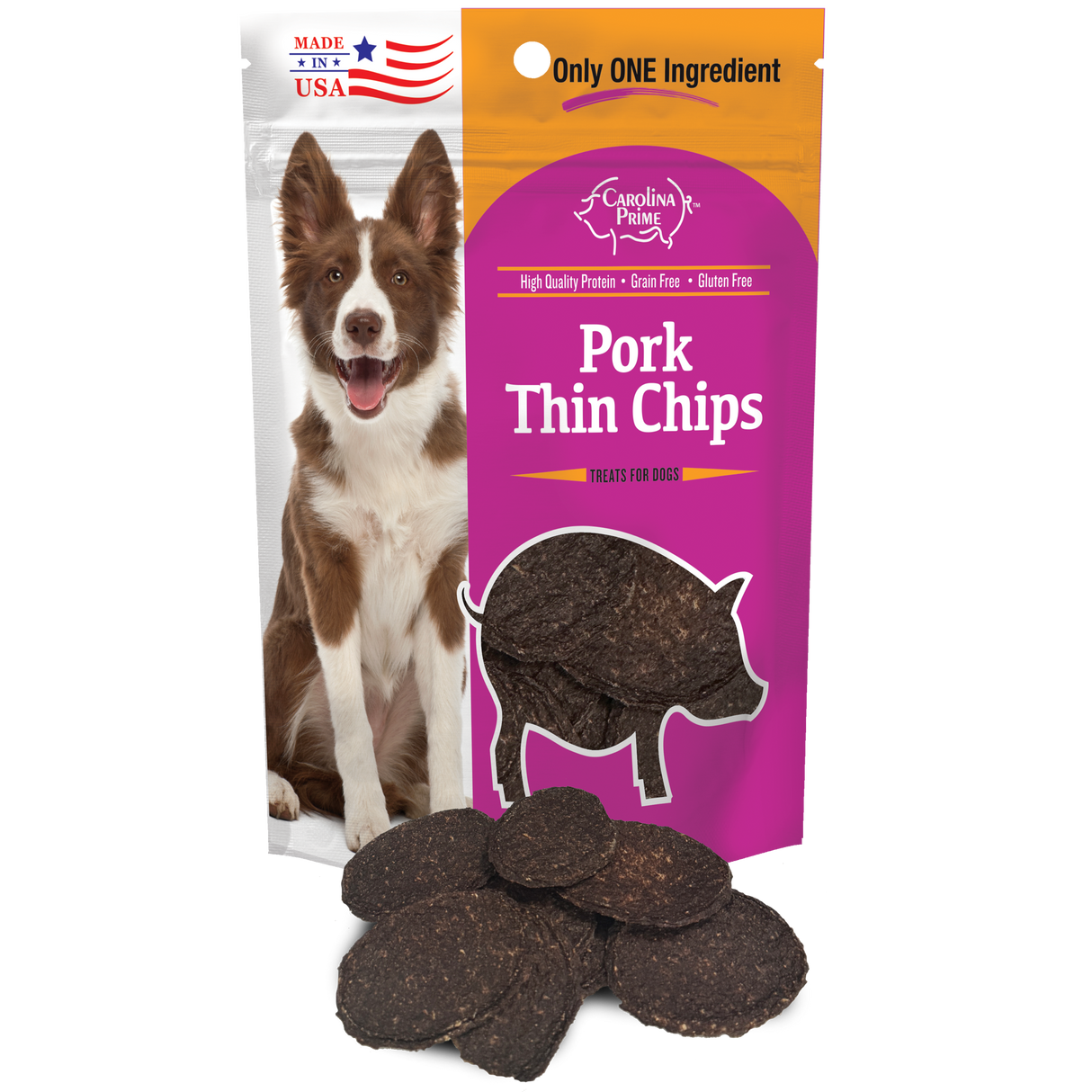Pork Thin Chips - 5 oz bag with thin chips shown