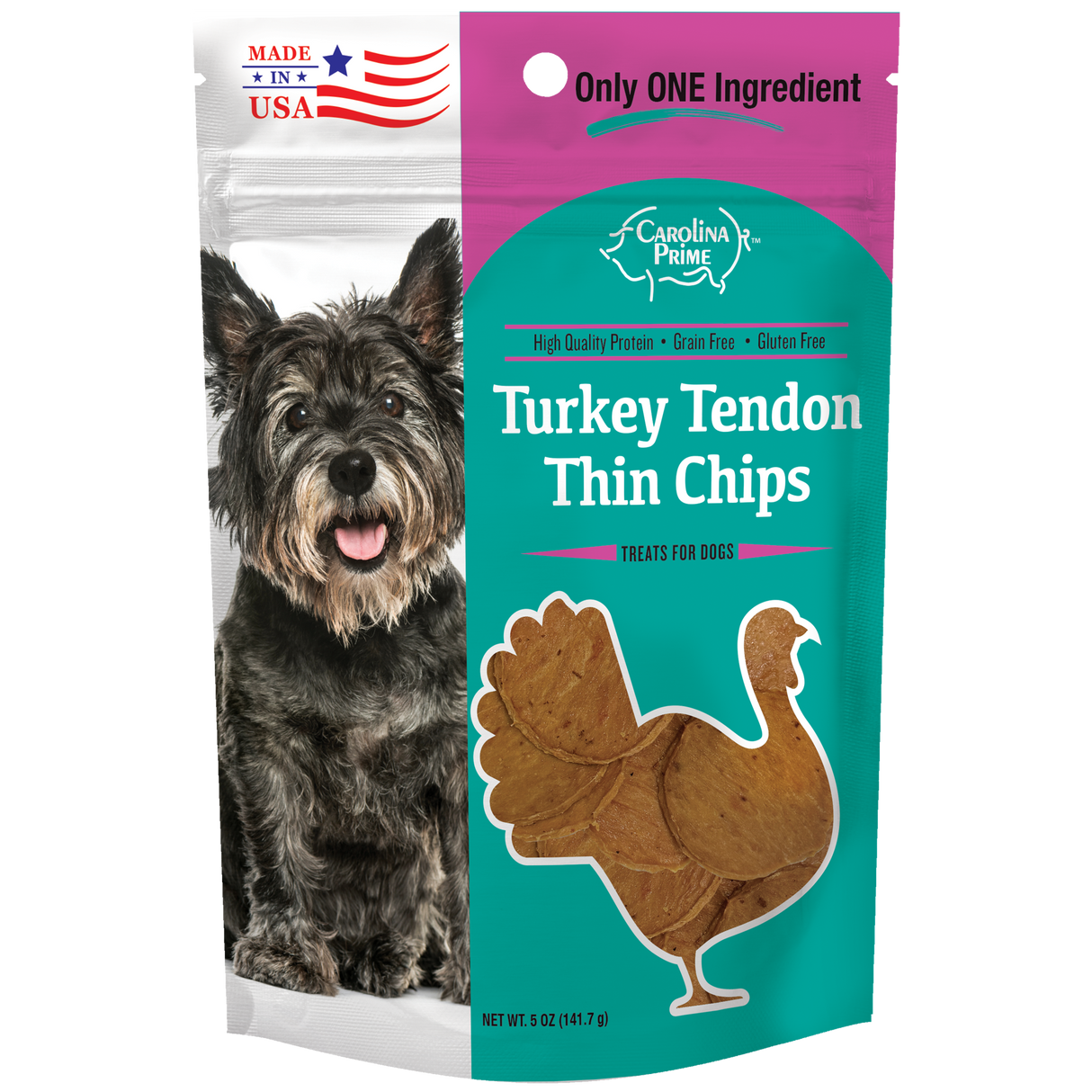 Turkey Tendon Thin Chips for Dogs - 5 oz single ingredient dog treats