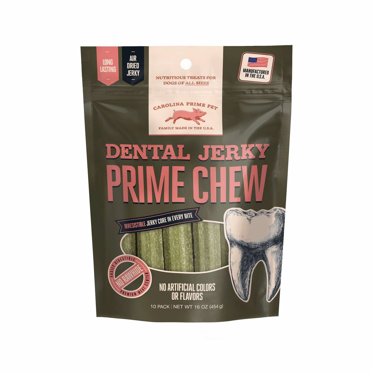 Dental Jerky Prime Chew for Dogs — 17 oz front of bag