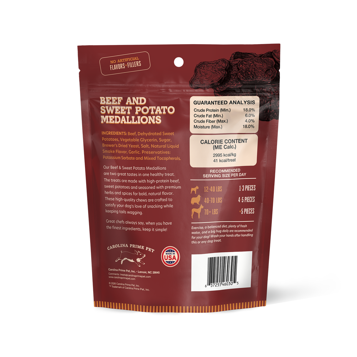 Beef and Sweet Potato Medallions 12 oz back