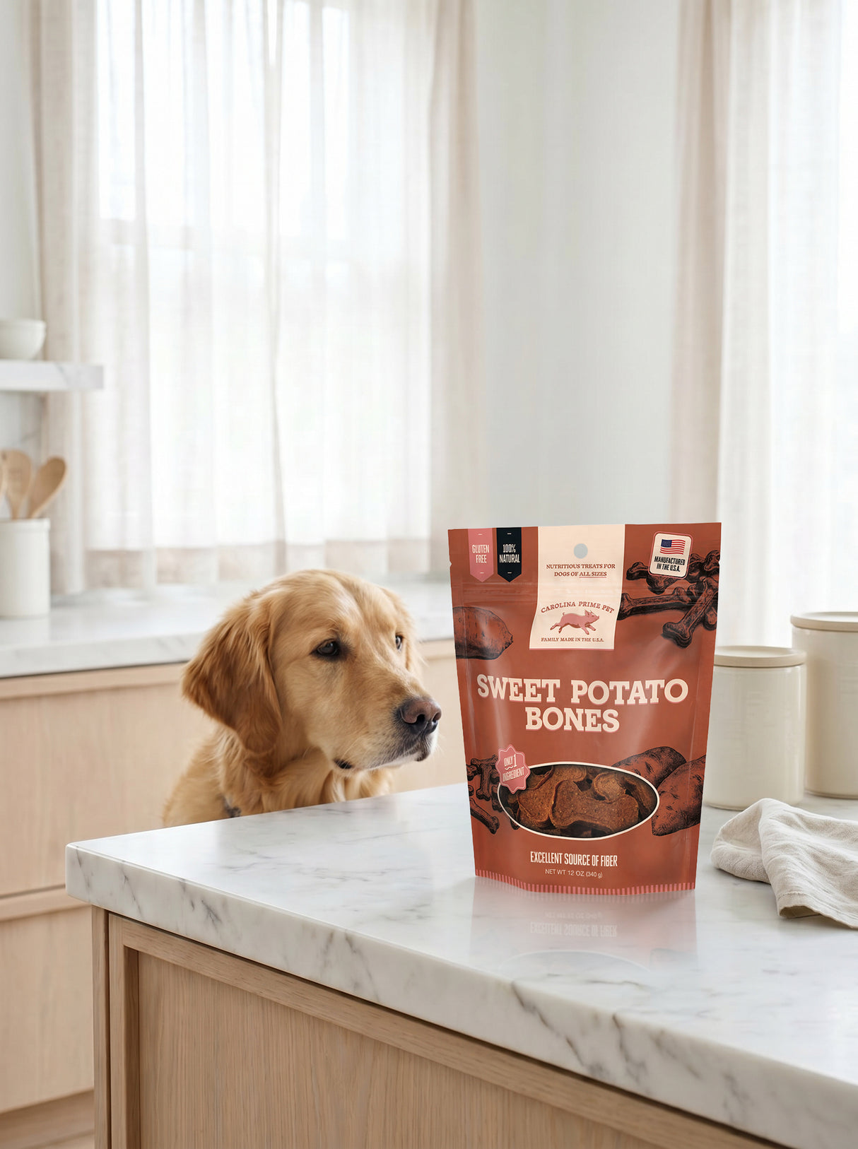 Carolina Prime Pet Sweet Potato Bones 12 oz lifestyle