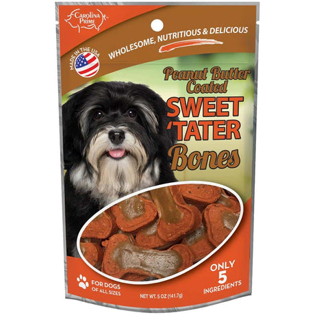 Peanut Butter Coated Sweet Potato Bones for Dogs