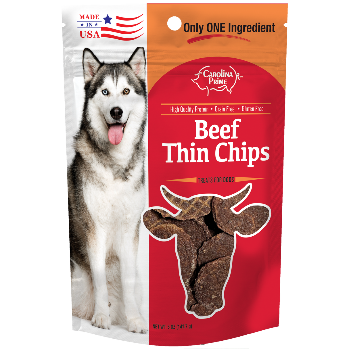 Beef Thin Chips for Dogs - 5 oz single ingredient dog treats