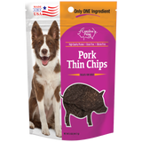 Pork Thin Chips for Dogs - 5 oz single ingredient dog treats