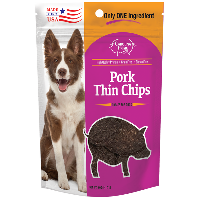 Pork Thin Chips for Dogs - 5 oz single ingredient dog treats
