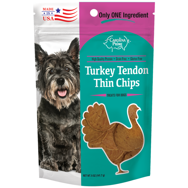 Turkey Tendon Thin Chips for Dogs - 5 oz single ingredient dog treats
