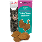 Turkey Tendon Thin Chips - 5 oz bag with thin chips shown