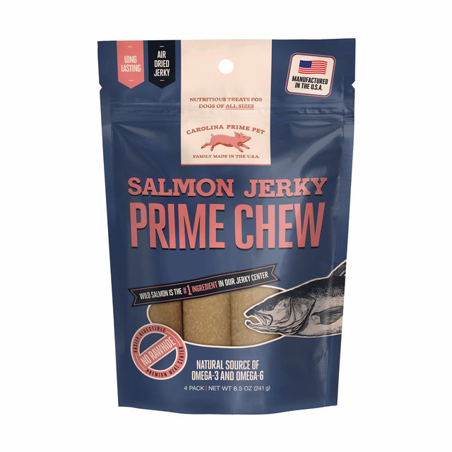 Salmon Jerky Prime Chew for Dogs — 8.5 oz front of bag