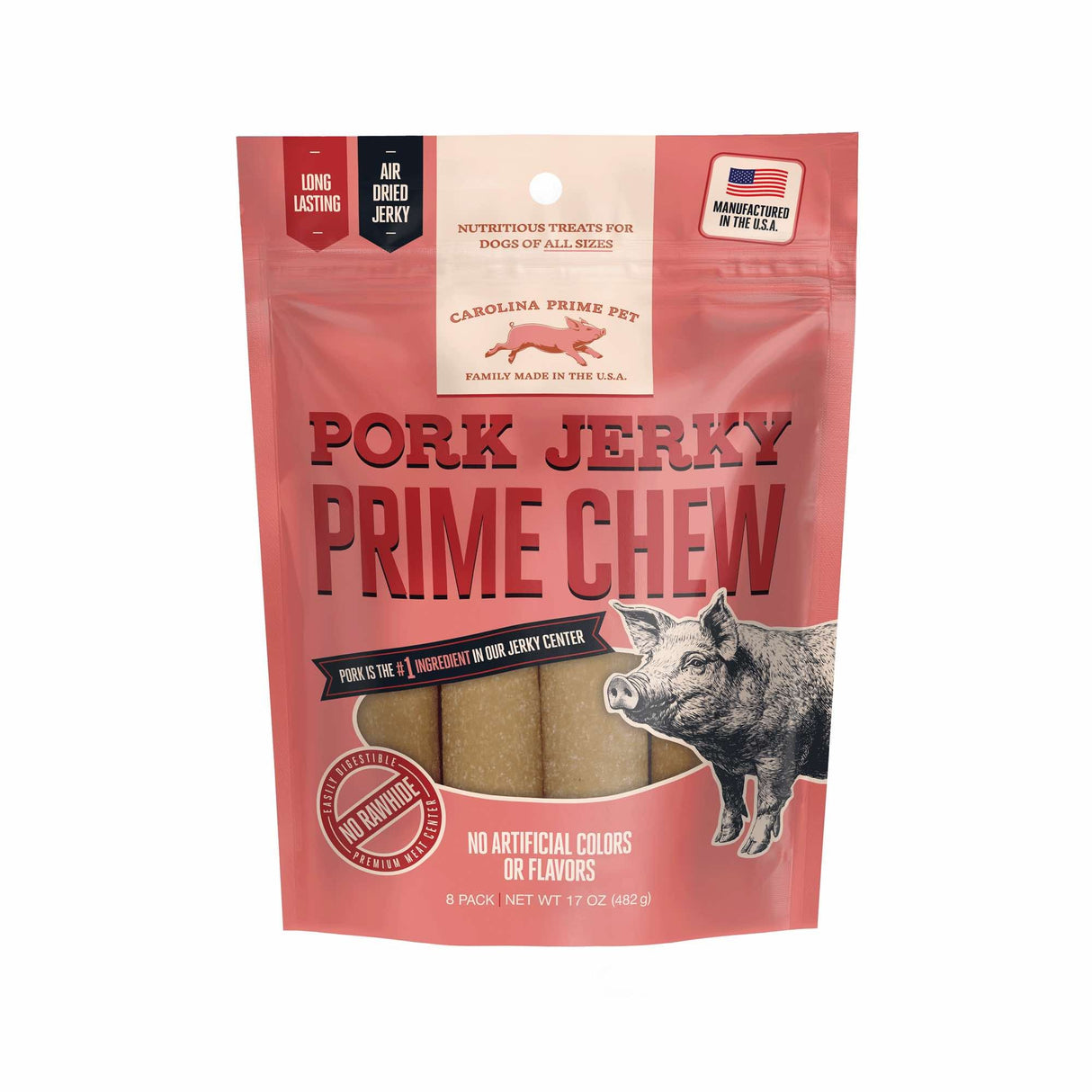 Pork Jerky Prime Chew for Dogs — 17 oz front of bag
