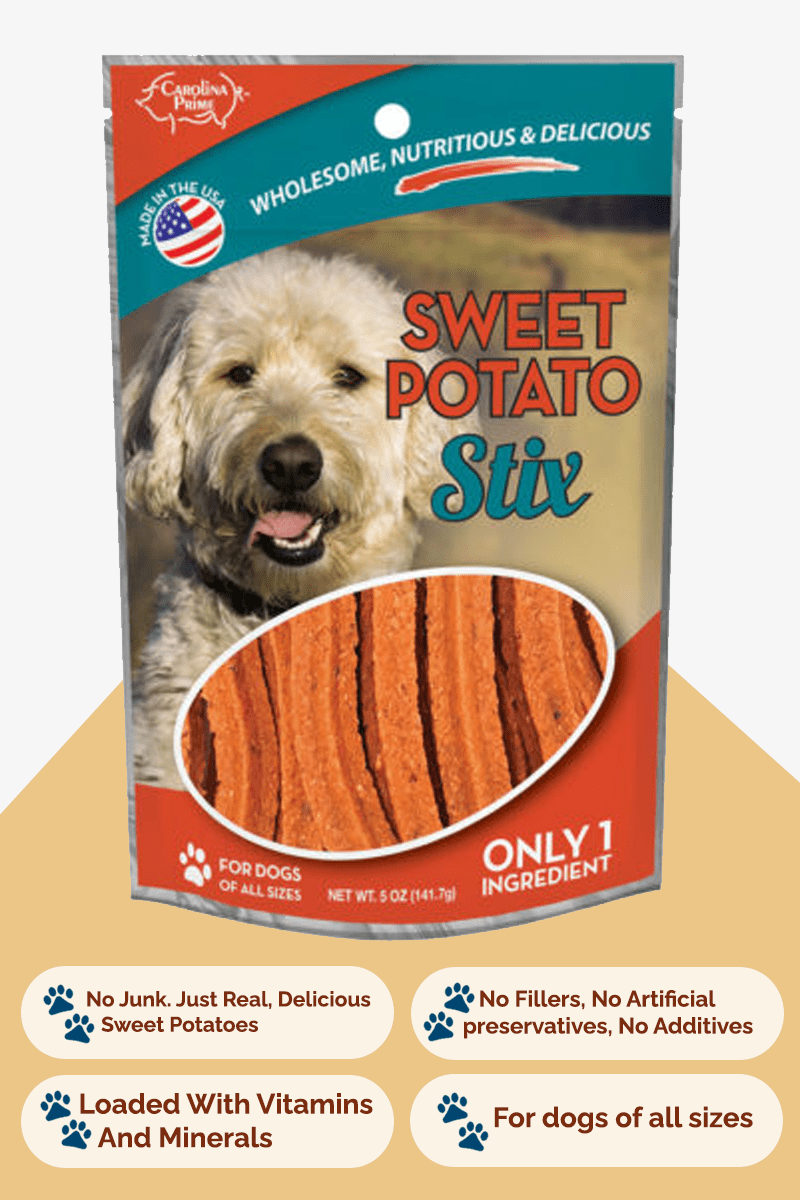 Pack of Carolina Prime Pet’s sweet potato stix.