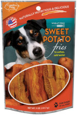 Front of Carolina Prime Pet Sweet Potato Fries dog treats package.