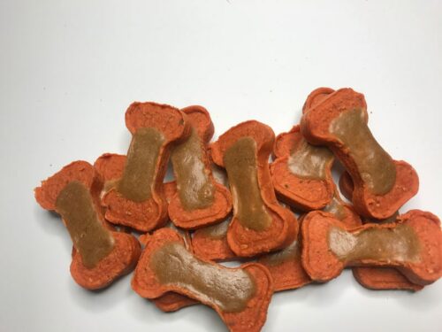 Carolina Prime Pet Peanut Butter Coated Sweet Potato Bones dog treats.