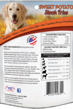 Back of Carolina Prime Pet Sweet Potato Steak Fries dog treats