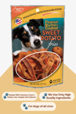 Front of Carolina Prime Pet's Peanut Butter Coated Sweet Potato Fries Dog Treats