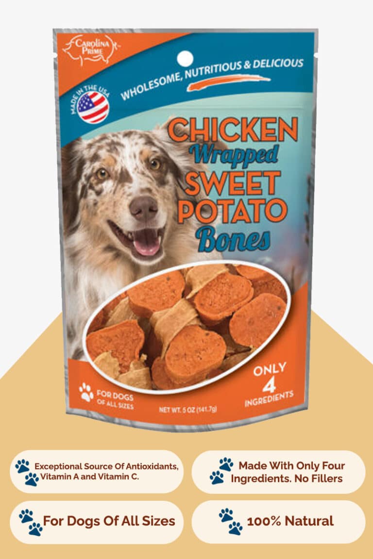 Front of Carolina Prime Pet's Chicken and Sweet Potato Bone Wrap Dog Treats