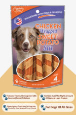 Front of Carolina Prime Pet's Chicken Wrapped Sweet Potato Stix Dog Treats